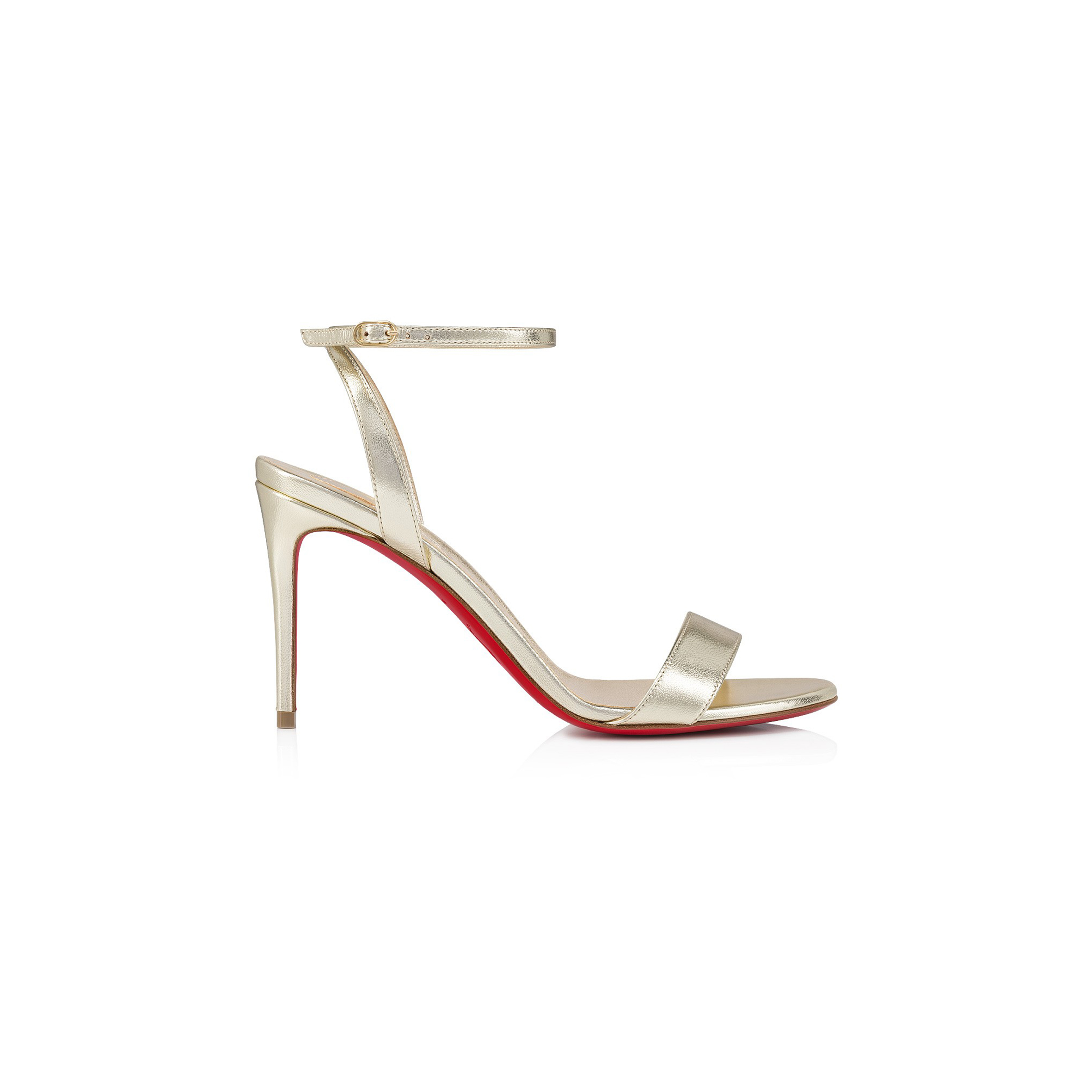 Ch**an louboutin loubigirl 85mm strappy sandals-leather-platine-women 1240041g306